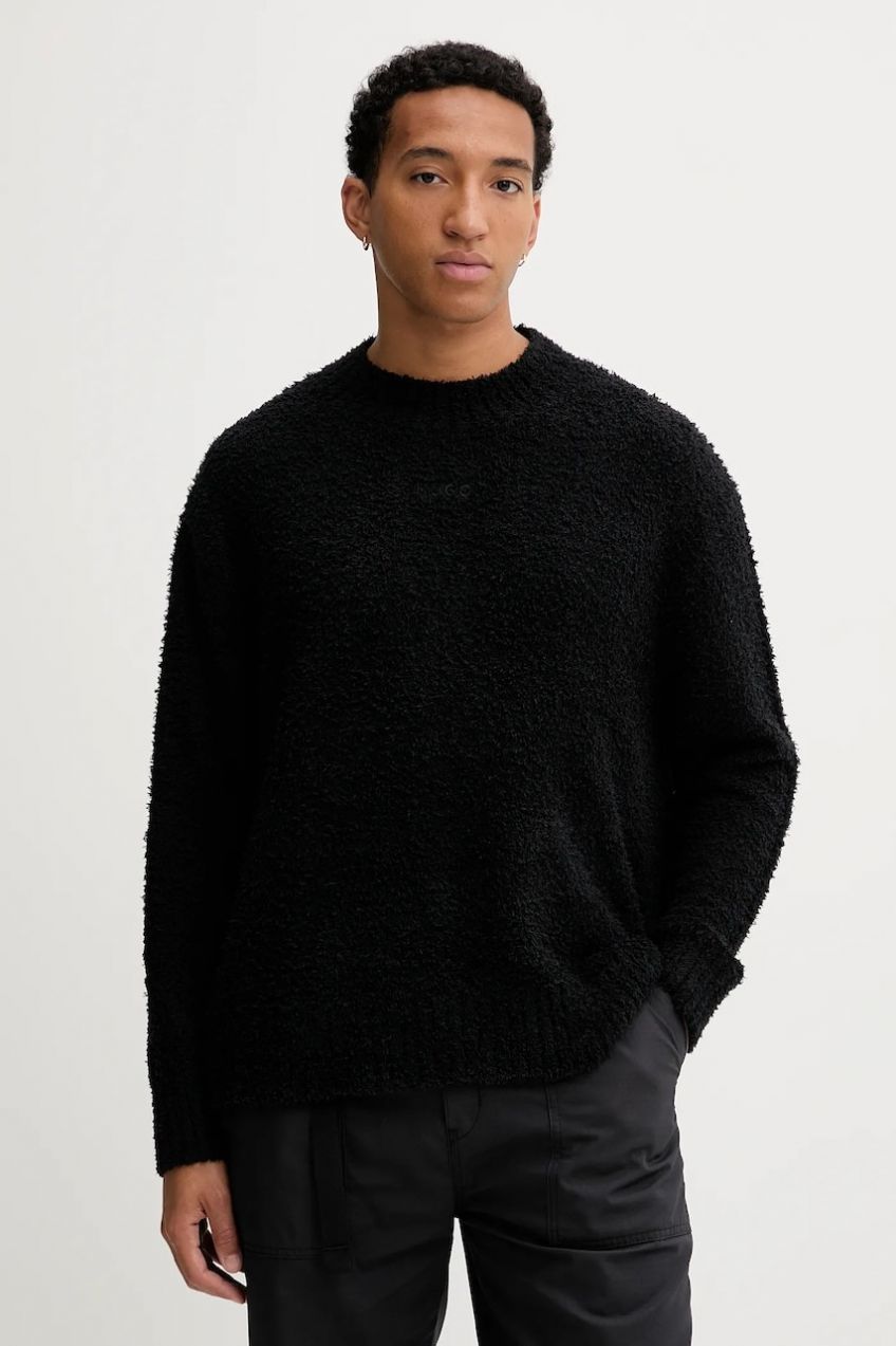 Sveter s prímesou vlny Hugo Blue Sanou béžová farba, ľahké, 50524526