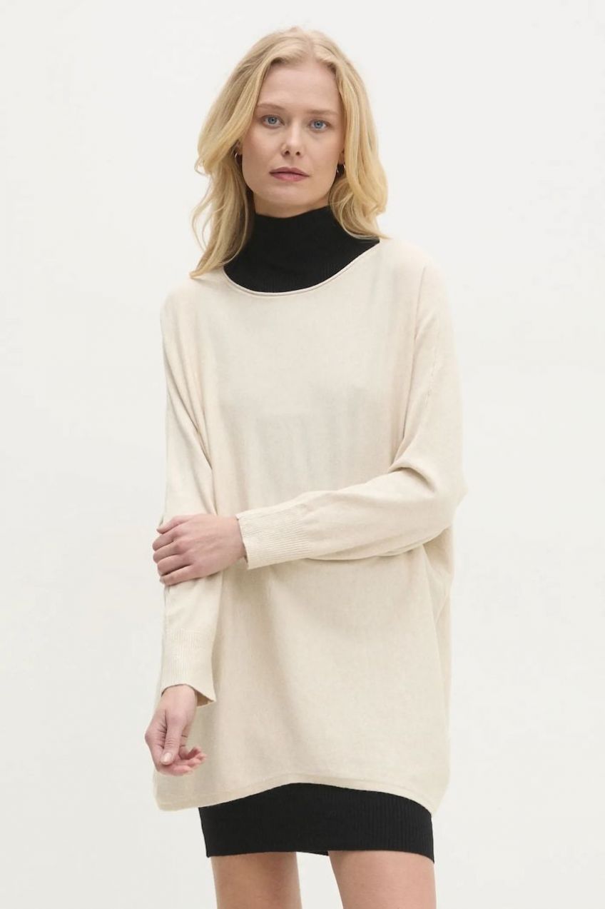 Sveter Answear.LAB dámsky, béžová farba, tenký