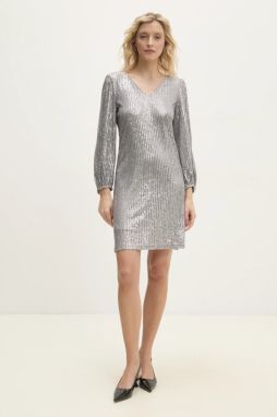 Šaty Answear.LAB strieborná farba, mini, rovný strih
