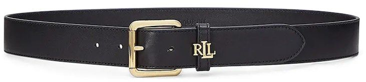 Kožený opasok Lauren Ralph Lauren čierna farba, 412968765