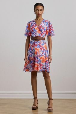 Šaty Lauren Ralph Lauren biela farba, mini, áčkový strih, 250957086