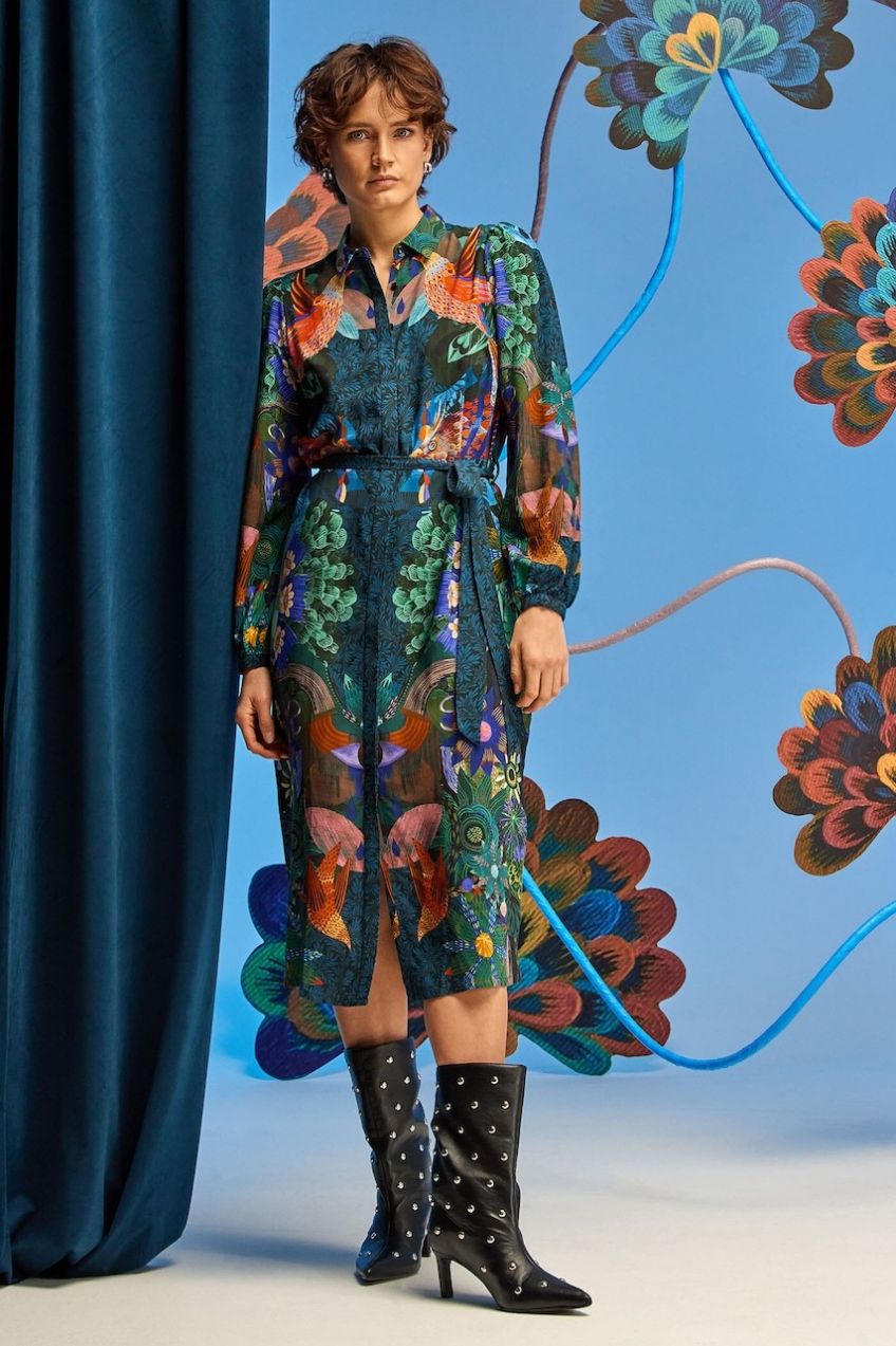 Šaty Medicine viac farieb, midi, rovný strih