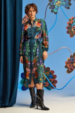 Šaty Medicine viac farieb, midi, rovný strih