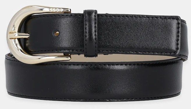 Kožený opasok BOSS Carol-St-G dámsky, čierna farba, 50536887