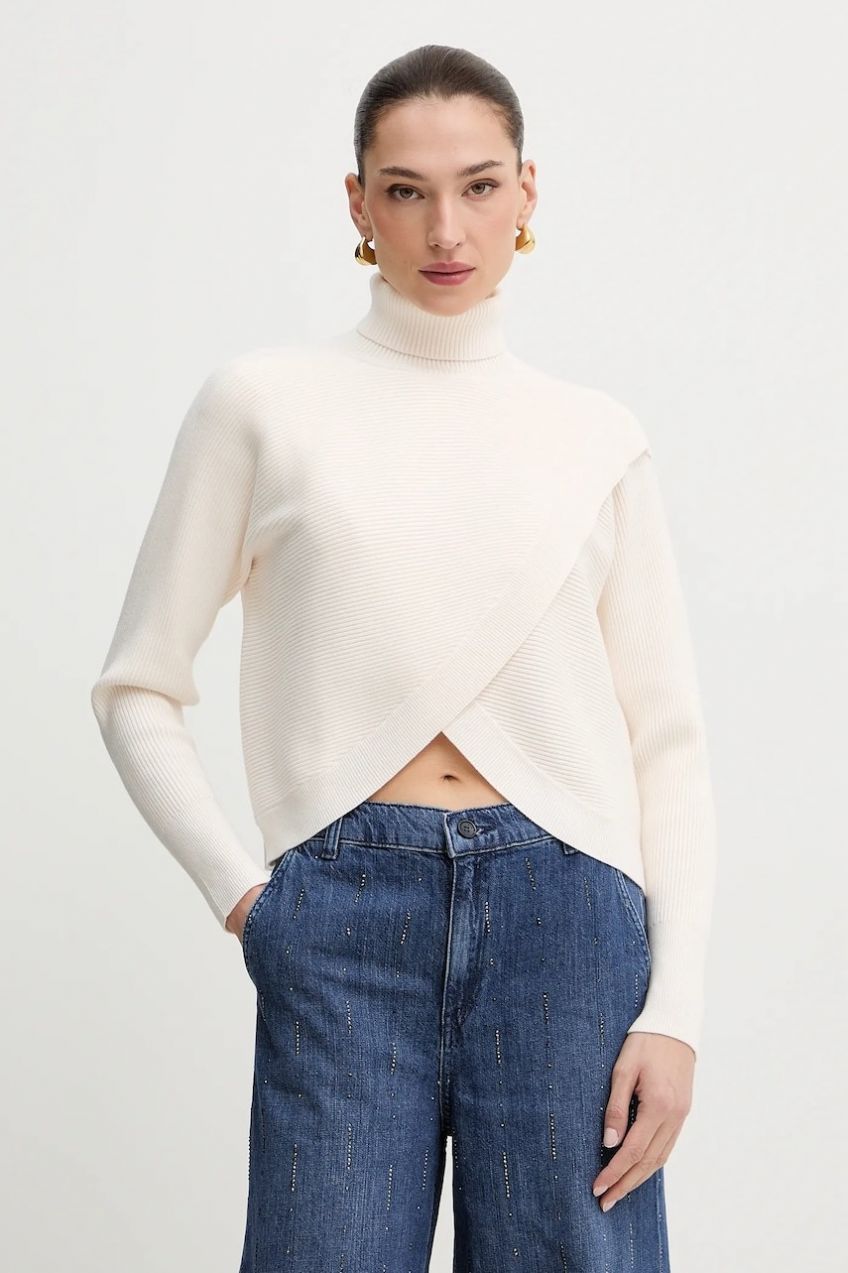 Sveter Morgan MISS červená farba, s rolákom, MISS