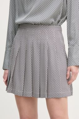 Sukňa Tommy Hilfiger šedá farba, mini, áčkový strih, WW0WW43880