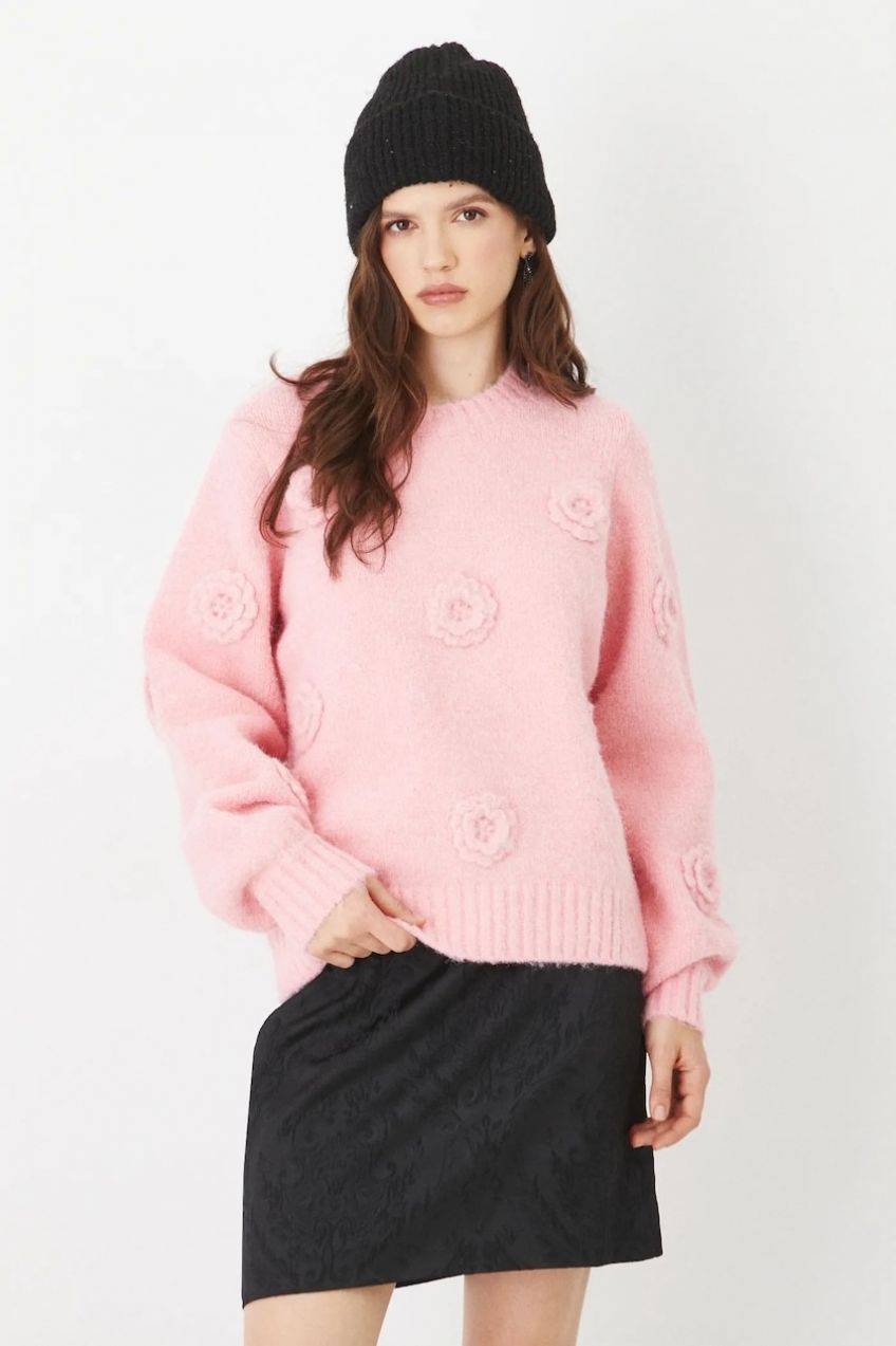 Sveter s prímesou vlny Medicine ružová farba, teplé