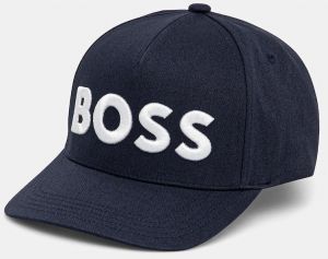 Bavlnená šiltovka BOSS Sevile čierna farba, s nášivkou, 50536482