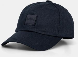 Bavlnená šiltovka BOSS Orange Derrel-PL tmavomodrá farba, s nášivkou, 50535555