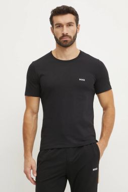 Bavlnené tričko BOSS 3-pak TShirtRN 3P Classic pánske, čierna farba, jednofarebné, 50532468