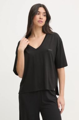 Tričko BOSS CP Stripe T-Shirt dámske, čierna farba, 50535723