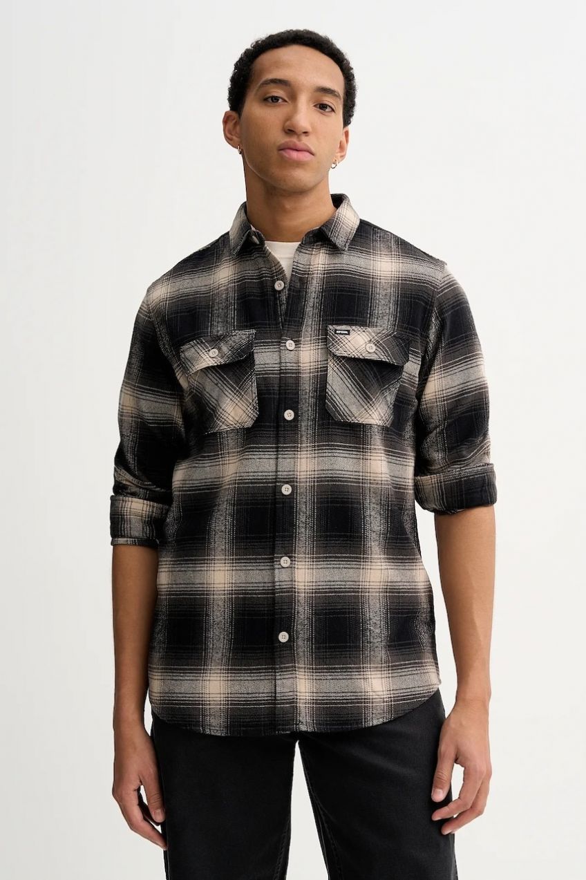 Bavlnená košeľa Rip Curl COUNT červená farba, regular, s klasickým golierom, 00JMSH