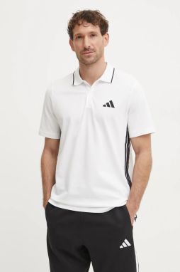Bavlnené polo tričko adidas Essentials béžová farba, s potlačou, JE6383