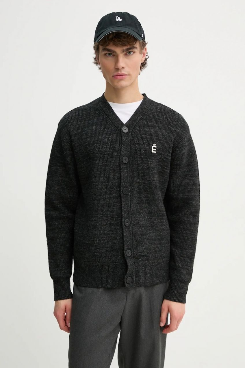 Vlnený kardigán Études Studio čierna farba, H24MMKNI620