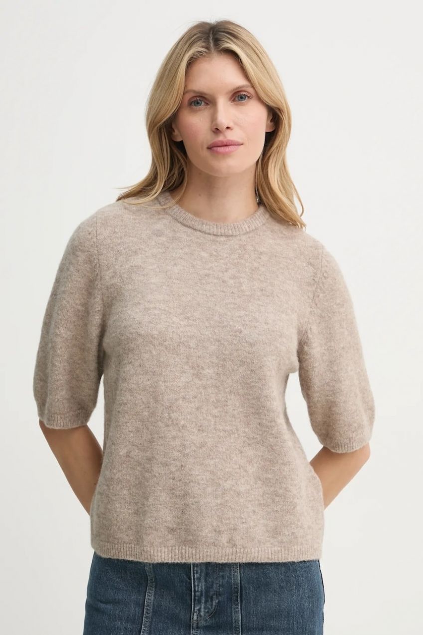 Sveter Gestuz dámsky, béžová farba, tenký, 10909815