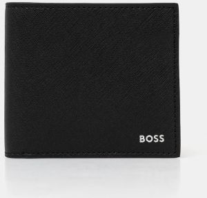 Kožená peňaženka BOSS Zair_8cc N. pánska, čierna farba, 50536717