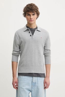 Bavlnený sveter Tommy Jeans šedá farba, DM0DM20304