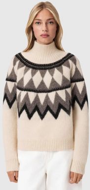 Sveter s prímesou vlny AllSaints TARA šedá farba, hrejivý, s rolákom, W086KB