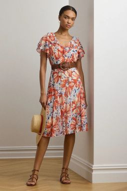 Šaty Lauren Ralph Lauren biela farba, mini, áčkový strih, 250957395