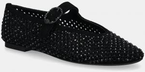 Semišové baleríny Kurt Geiger London Mayfair Ballet Flat čierna farba, 2656300209