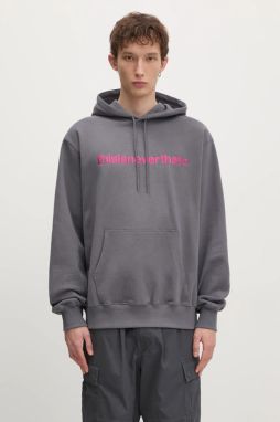 Bavlnená mikina thisisneverthat T-Logo Hoodie pánska, šedá farba, s kapucňou, s nášivkou, TN243TSWHO01
