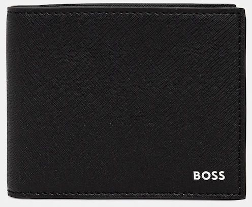 Kožená peňaženka BOSS Zair_Trifold N. pánska, čierna farba, 50536727