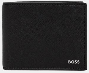 Kožená peňaženka BOSS Zair_Trifold N. pánska, čierna farba, 50536727