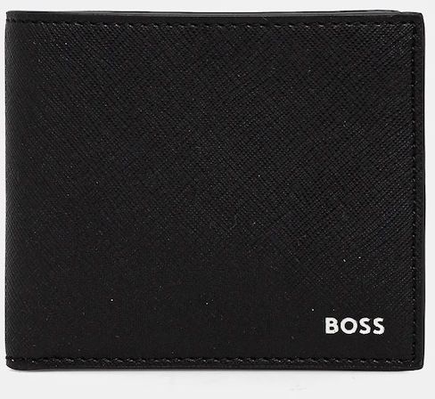 Kožená peňaženka BOSS Zair_4cc_Coin N. pánsky, čierna farba, 50536710