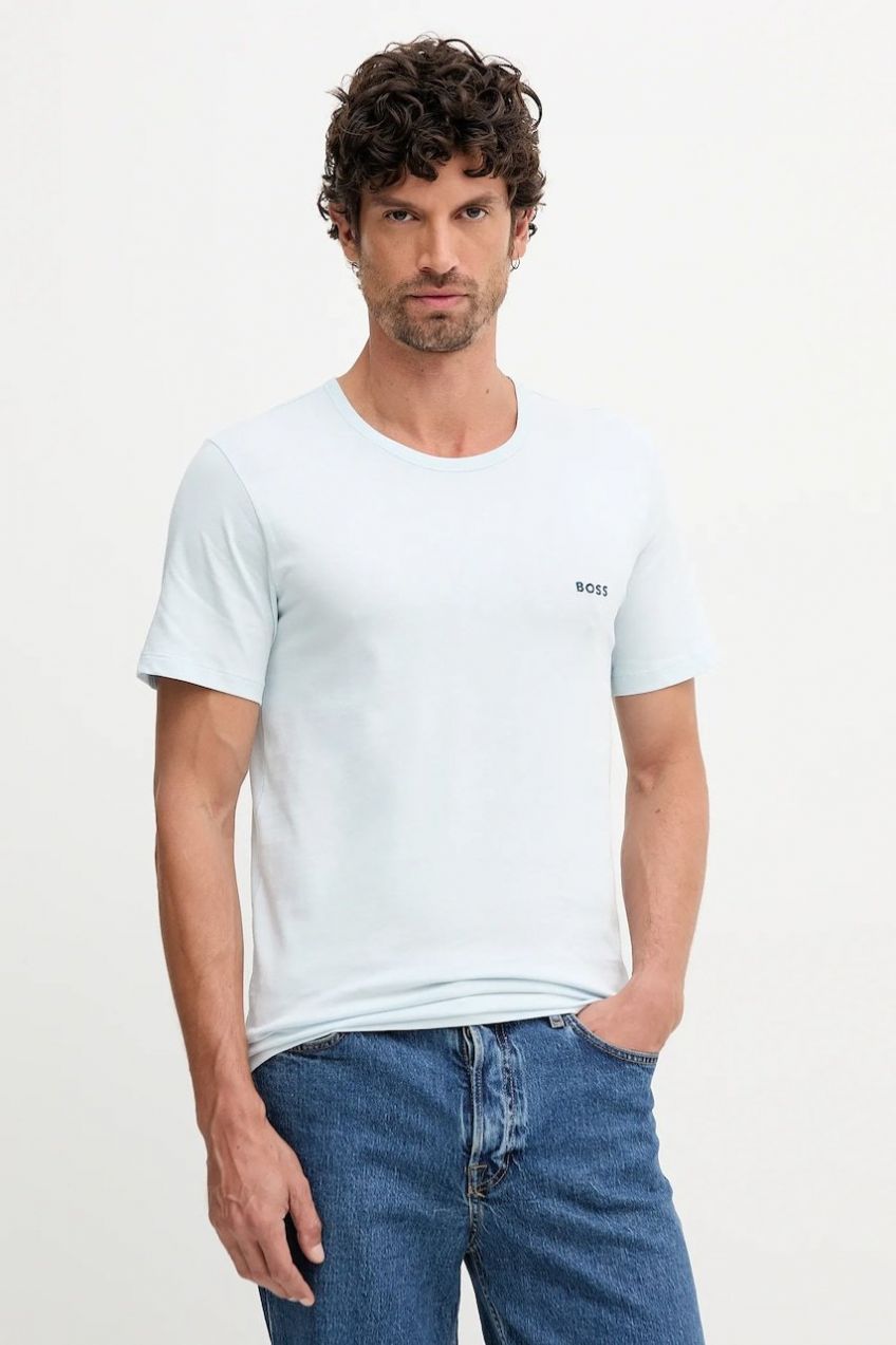 Bavlnené tričko BOSS 3-pak TShirtRN 3P Classic pánske, viac farieb, jednofarebné, 50532470