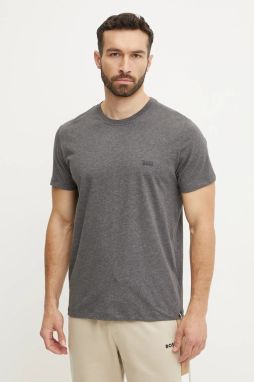 Bavlnené tričko BOSS T-ShirtRN 365 pánske, šedá farba, jednofarebné, 50531401