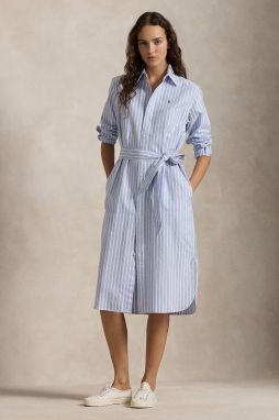 Bavlnené šaty Polo Ralph Lauren midi, rovný strih, 211959901