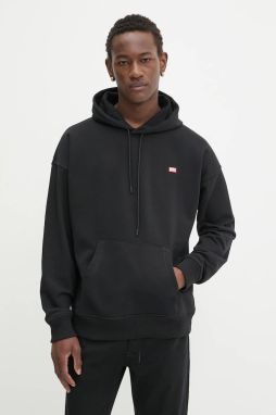 Mikina Diesel čierna farba, s kapucňou, jednofarebná, A16401.0HYAT