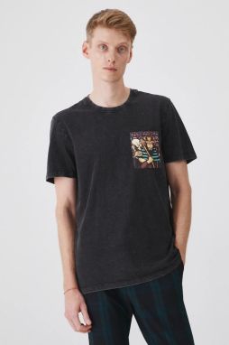 Bavlnené tričko Medicine pánske, šedá farba, s potlačou