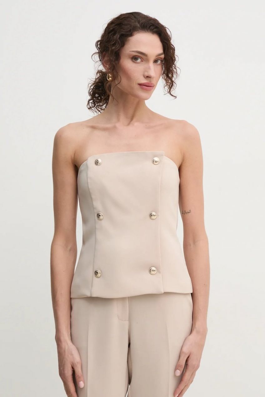 Top Marciano by Guess BECKY béžová farba, jednofarebná, 5RGH10 7115A