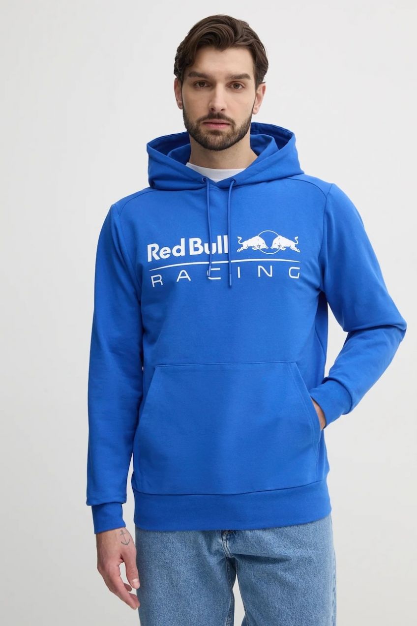 Mikina Red Bull Racing x Pepe Jeans TEAM LOGO HOODY pánska, fialová farba, s kapucňou, s potlačou, RM580016