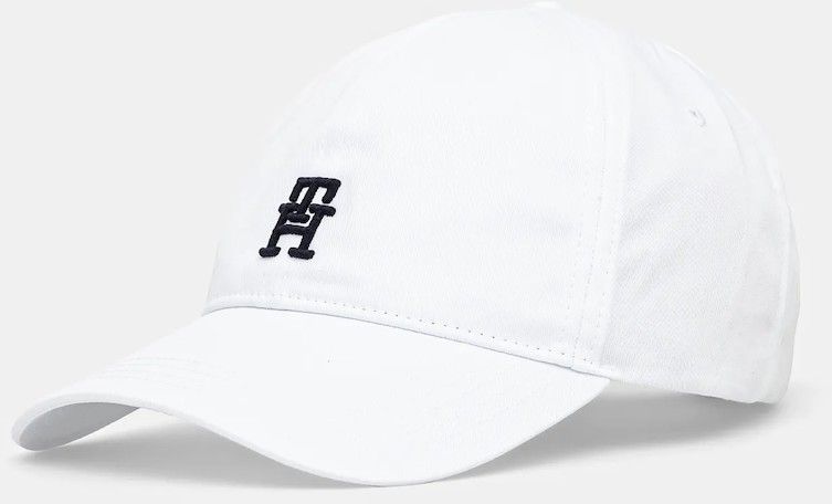 Bavlnená šiltovka Tommy Hilfiger biela farba, s nášivkou, AM0AM13542