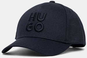 Bavlnená šiltovka HUGO Jude-Stacked tmavomodrá farba, s nášivkou, 50533409