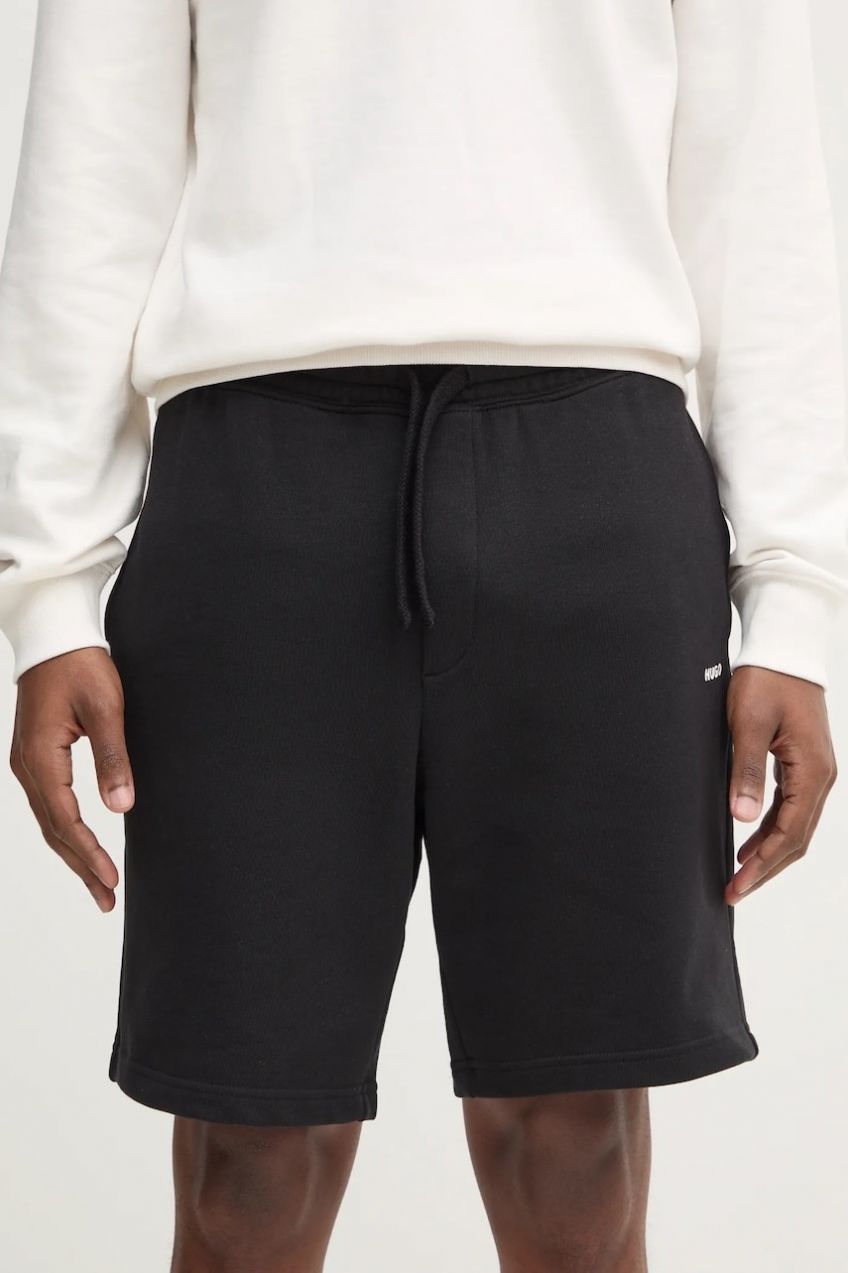 Bavlnené šortky HUGO Dayono čierna farba, 50530696