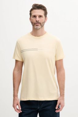 Tričko Tommy Jeans pánske, žltá farba, s potlačou, DM0DM20779