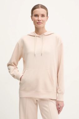 Mikina Guess GELSEY dámska, béžová farba, s kapucňou, jednofarebná, V5RQ18 KCOB2