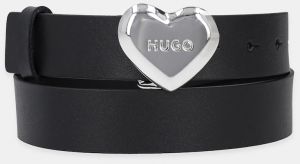 Kožený opasok HUGO Serce_Sz30 dámsky, čierna farba, 50529597