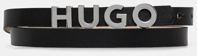 Kožený opasok HUGO Zula Belt 1,5cm dámsky, čierna farba, 50536876