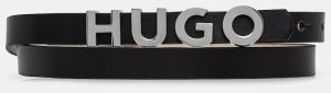 Kožený opasok HUGO Zula Belt 1,5cm dámsky, čierna farba, 50536876