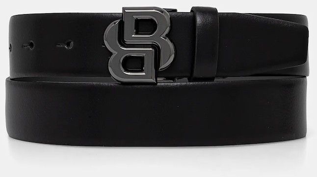 Kožený opasok BOSS B_Icon-G_Sz35 pánsky, čierna farba, 50522814