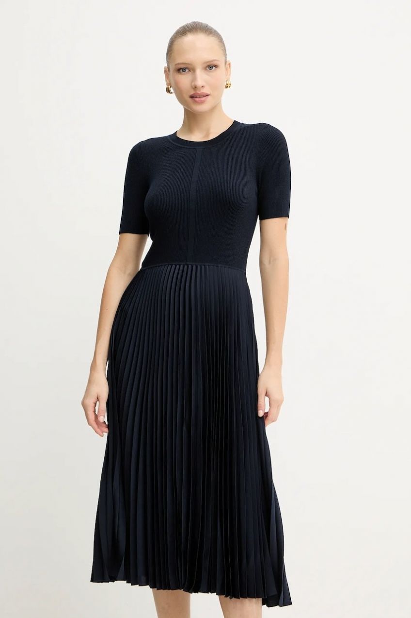 Šaty BOSS Fadridi midi, áčkový strih, 50535658