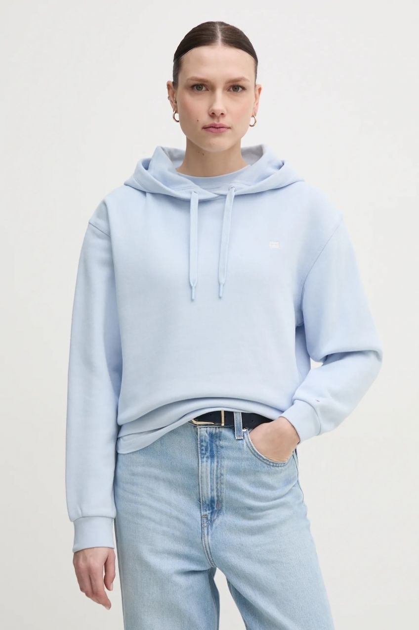 Bavlnená mikina Tommy Hilfiger dámska, s kapucňou, jednofarebná, WW0WW45979