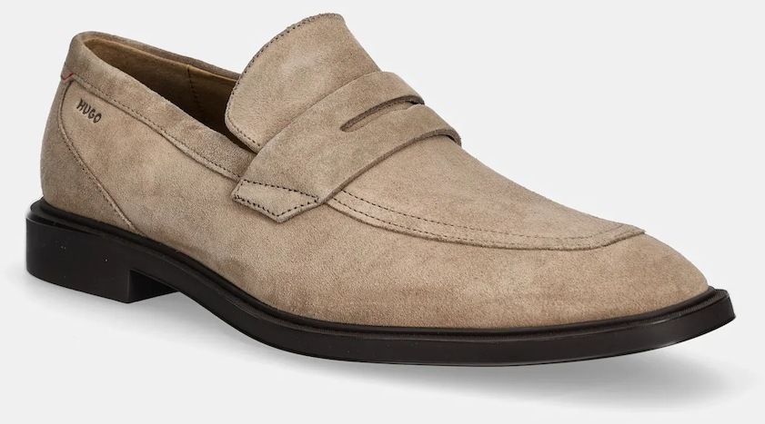 Semišové mokasíny HUGO Gryff pánske, hnedá farba, 50541762