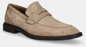 Semišové mokasíny HUGO Gryff pánske, hnedá farba, 50541762