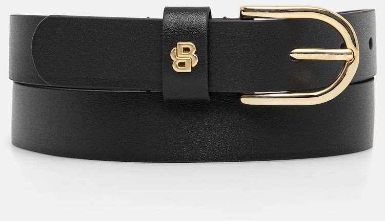 Kožený opasok BOSS Scarlet-BB-G dámsky, čierna farba, 50536991