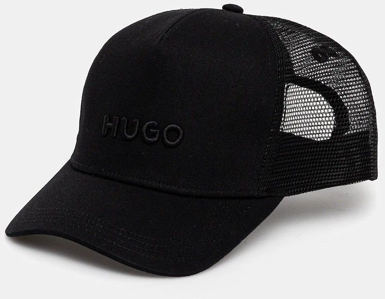 Šiltovka HUGO Marsel-Trucker čierna farba, s nášivkou, 50535942